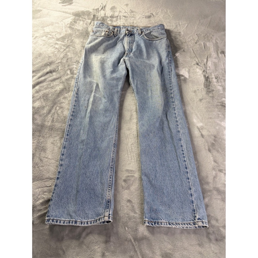 Levi's Jeans 505 Vintage Mens 34x31 34x30 Light Blue Denim Red Tab